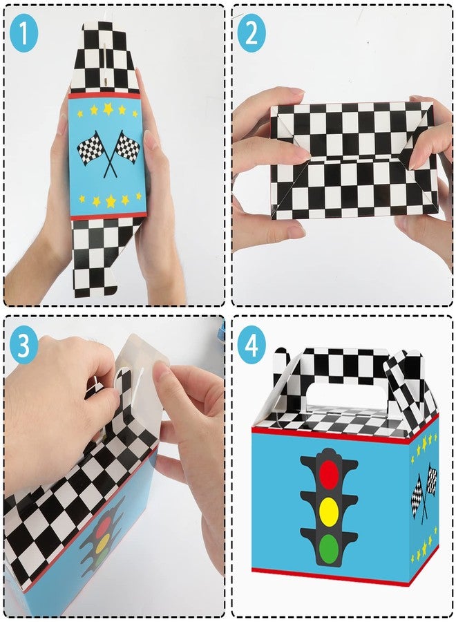 تفكس جيه مجموعة Tevxj من 24 صندوق هدايا لحفلات سيارات السباق، تتضمن حقيبتي هدايا على شكل سيارات سريعة، وأكياس حلوى وهدايا لحفلات أعياد الميلاد بطابع سباق السيارات، مثالية للأولاد والأطفال. مستلزمات سباق السيارات، ديكورات سباق السيارات، 6 × 3 × 3.5 بوصة - Image 5